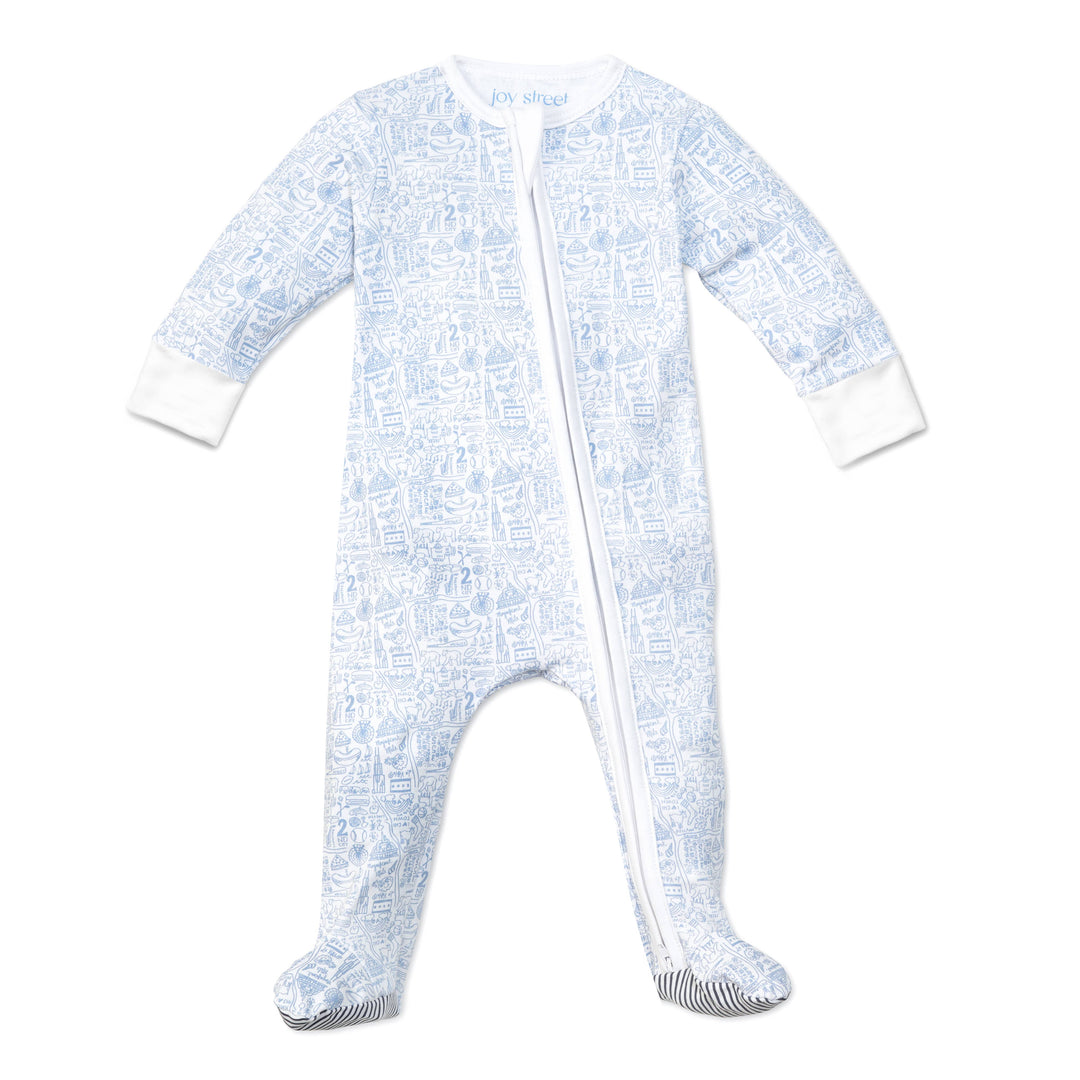 Joy Street Chicago Footie in Blue