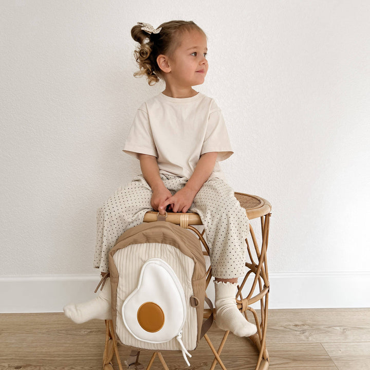 Little Lamb Kind Toast Toddler backpack bench