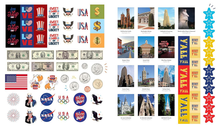 1000 Stickers: USA book money