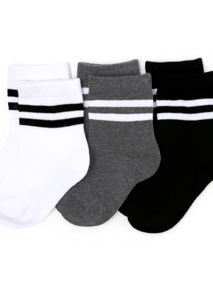 Little Stocking Co Monochrome Stripe Socks 3pc Set