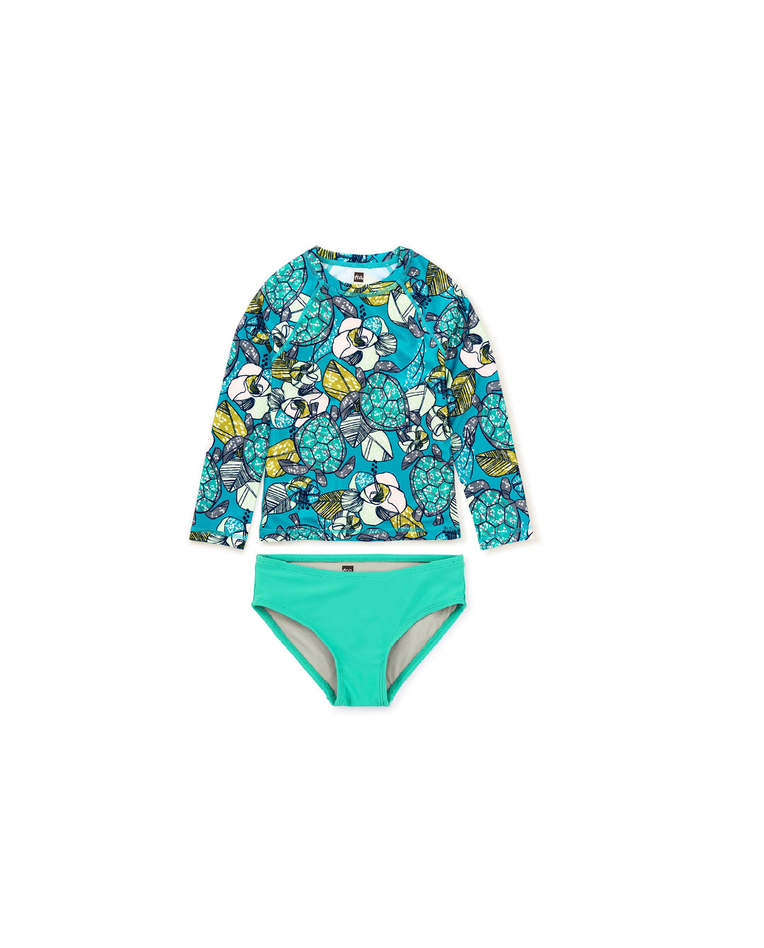 Tea Collection Turtle Floral Rash Guard Set