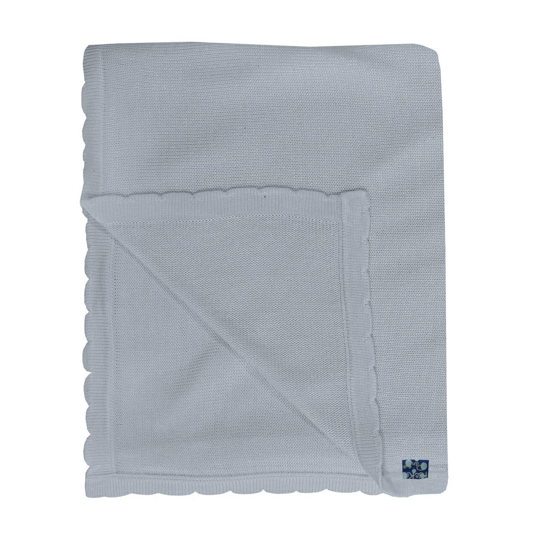 Knitted Stroller Blanket in Pearl Blue