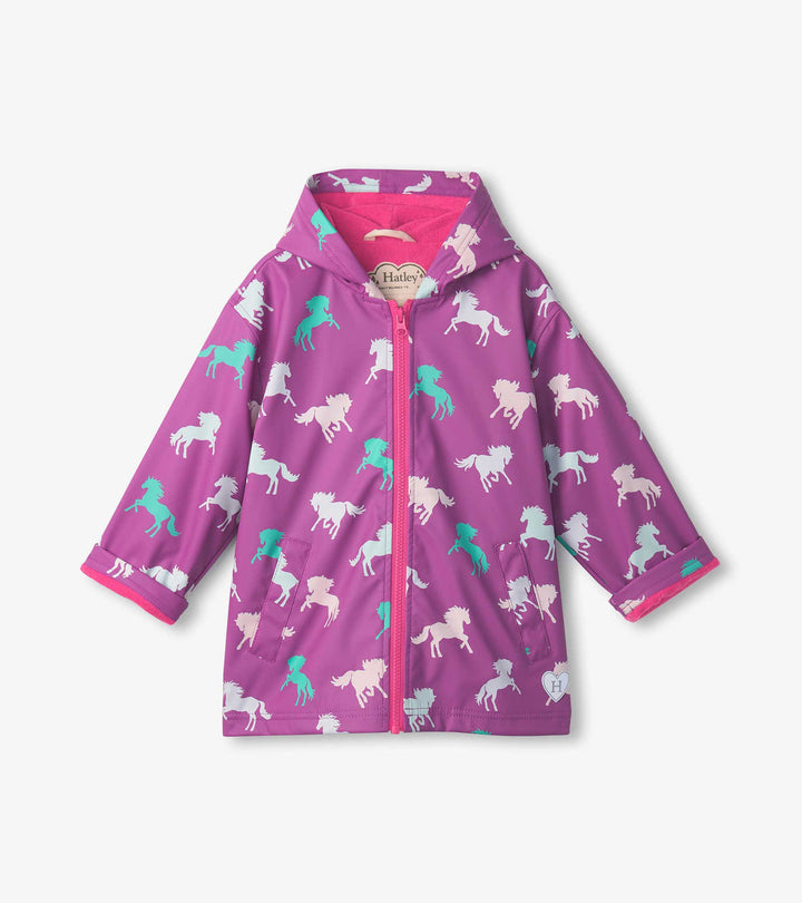 Hatley Leaping Horses Color Changing Rain Jacket