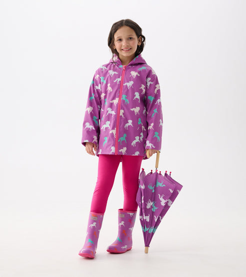 Hatley Leaping Horses Rain Jacket and umbrella