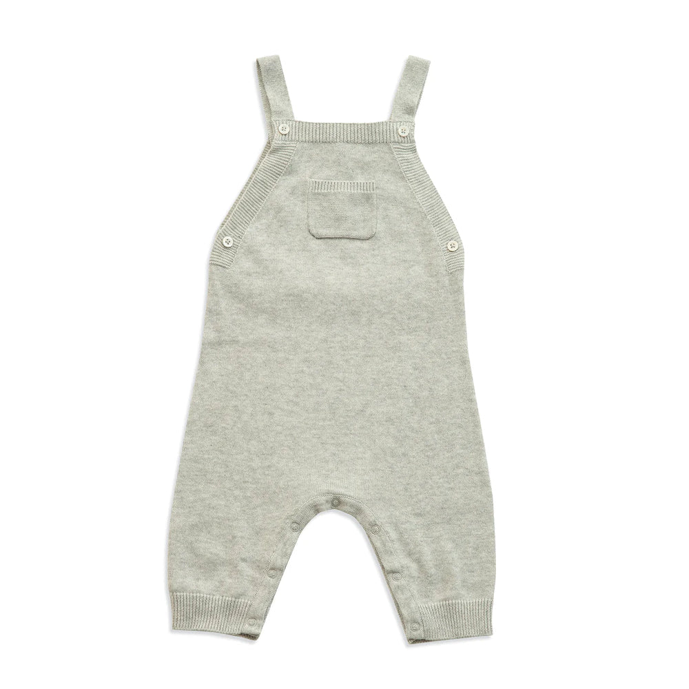 Knit Overalls in Gray