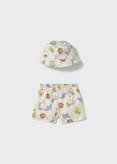 Mayoral Jungle Animals Swim Trunks & Hat Set back