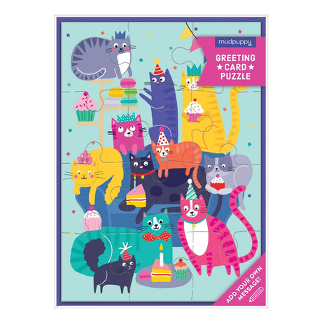 Mudpuppy Cat Party Puzzle Card