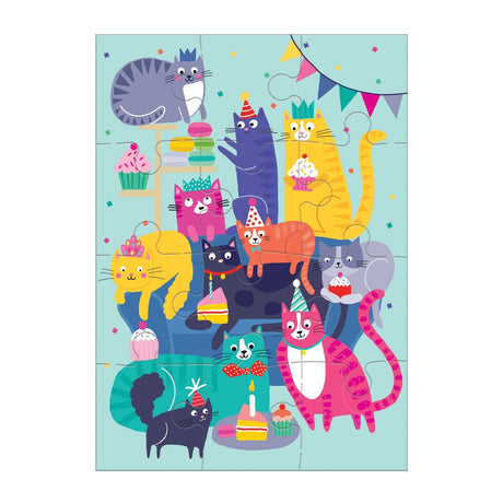 Mudpuppy Cat Party Puzzle Card inside