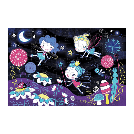 Mudpuppy Fairies Glow in the Dark Puzzle completed