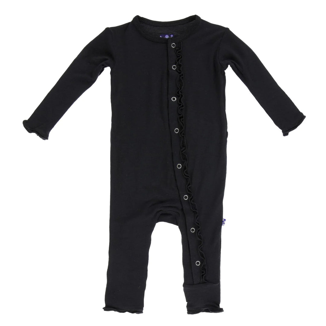 Kickee Pants Midnight Muffin Ruffle Snap Coverall