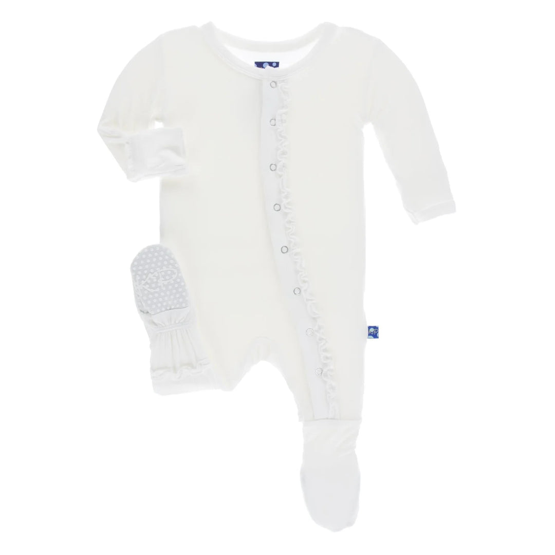 Kickee Pants Natural Ruffle Muffin Footie