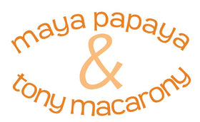 Maya Papaya and Tony Macarony logo