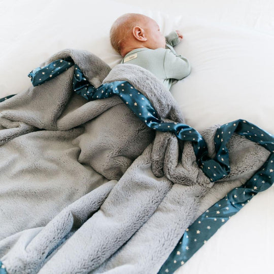Saranoni Twinkle Star Satin Border Lush Receiving Blanket