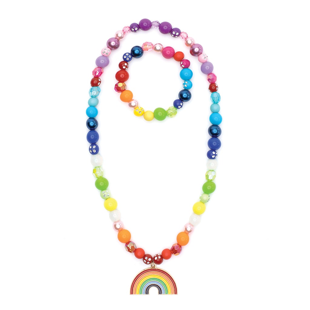 Great Pretenders Double Rainbow Necklace and Bracelet Set