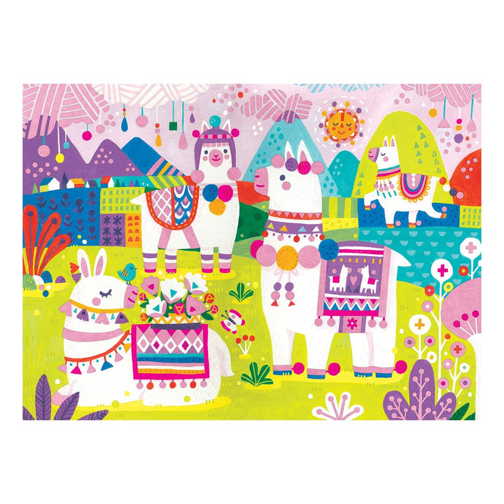 Mudpuppy Llama Land Fuzzy Puzzle completed