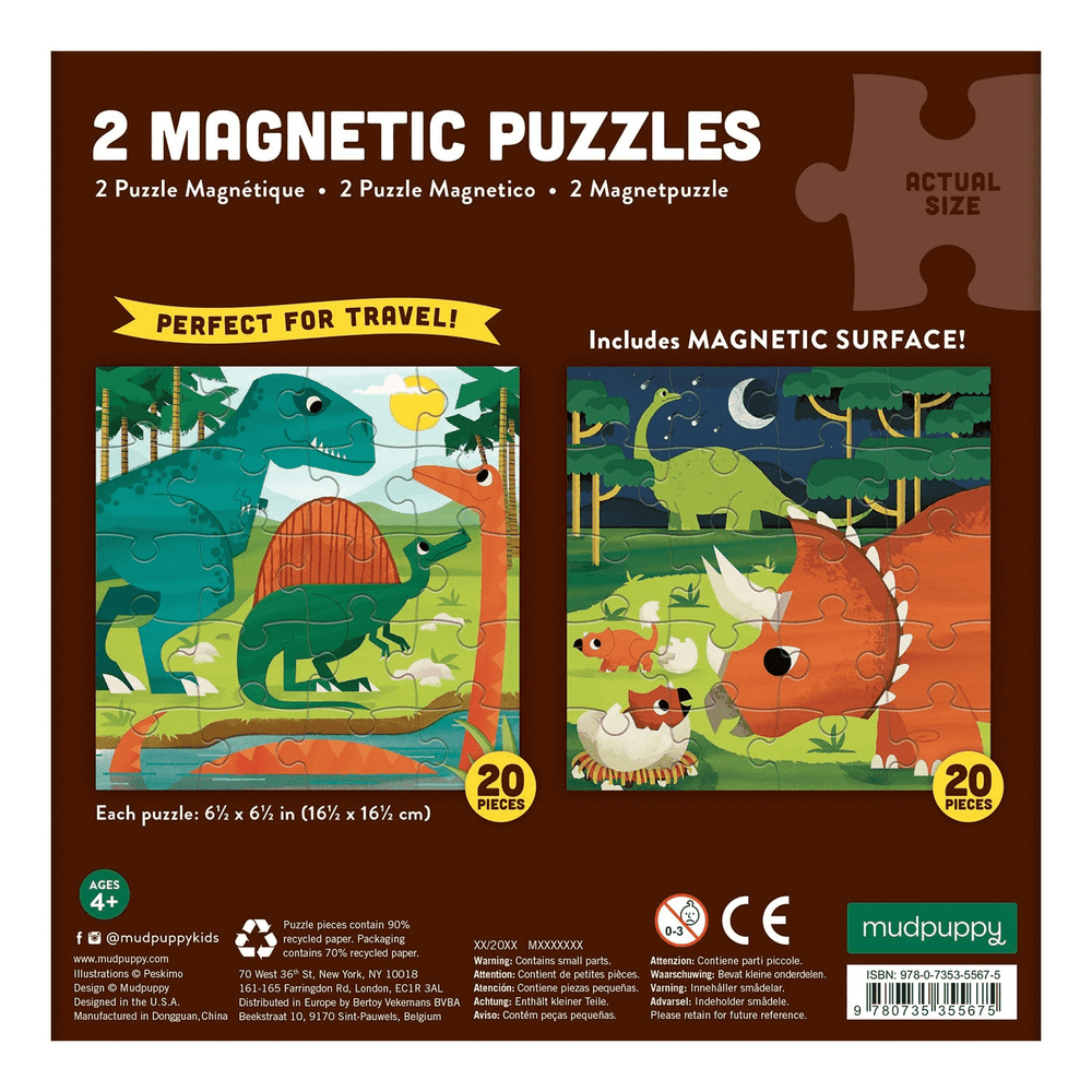Magnetic Puzzle Mighty Dinosaurs back