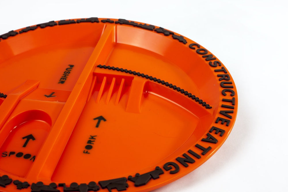 Constructive Eating Construction Plate side