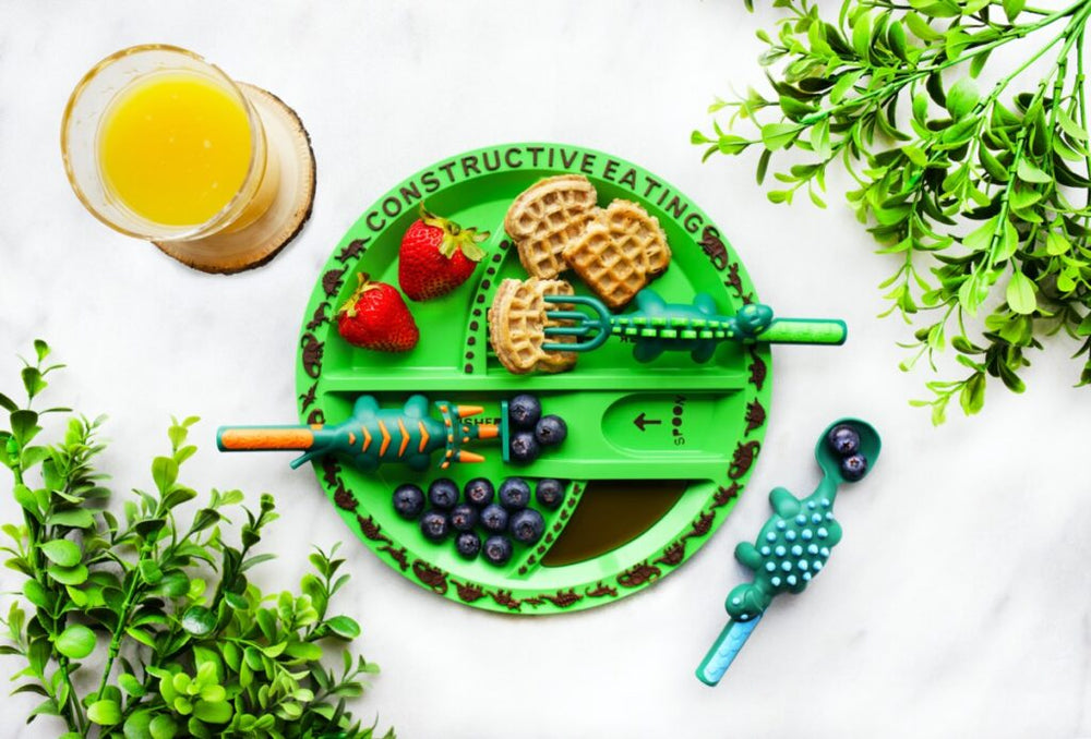 Constructive Eating Dino Utensils table
