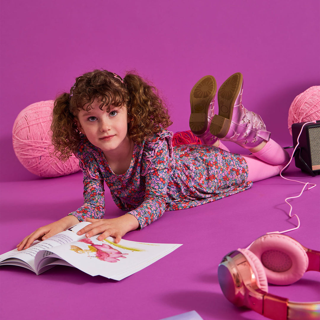 Magnetic Me Gilded Lilly Dress & Leggings Set model floor