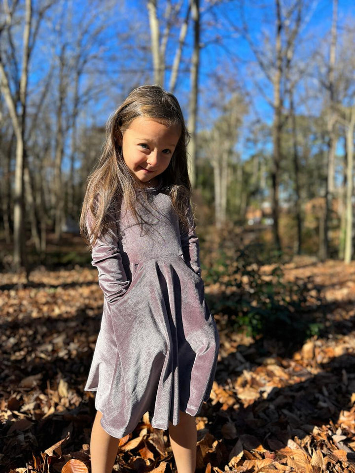 Vignette Merilee Dress in Plum model