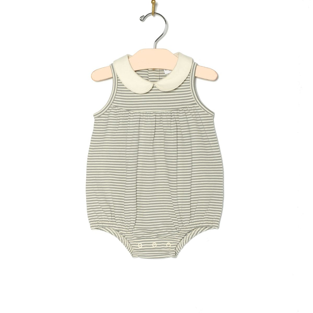 City Mouse Striped Round Collar Romper