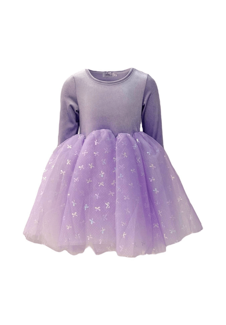 Lola & The Boys Lavender Ballerina Bow Dress