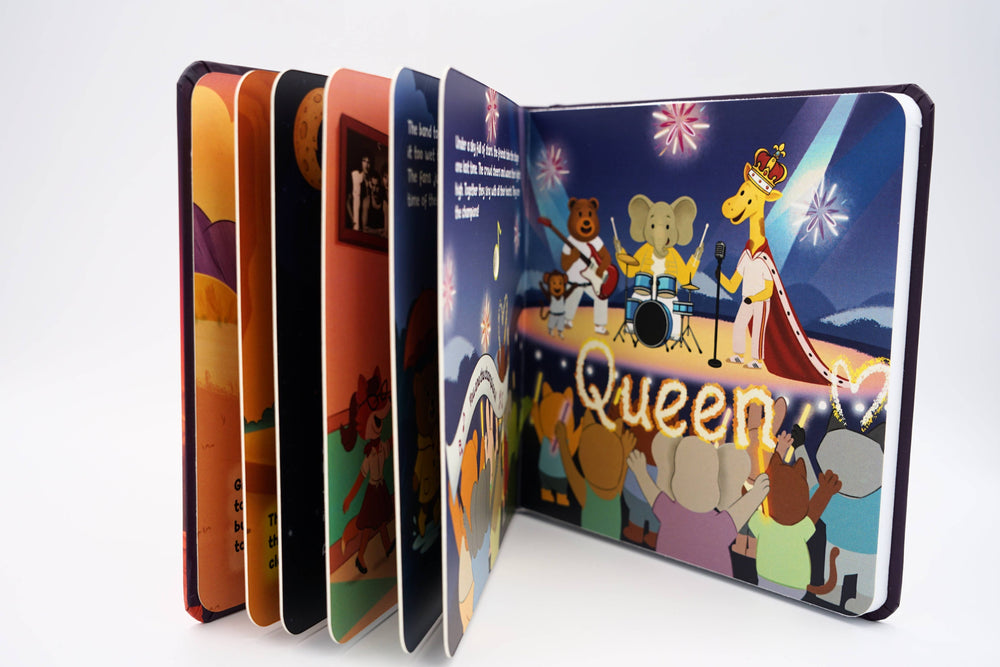 My First Queen Playlist Musical Book opened