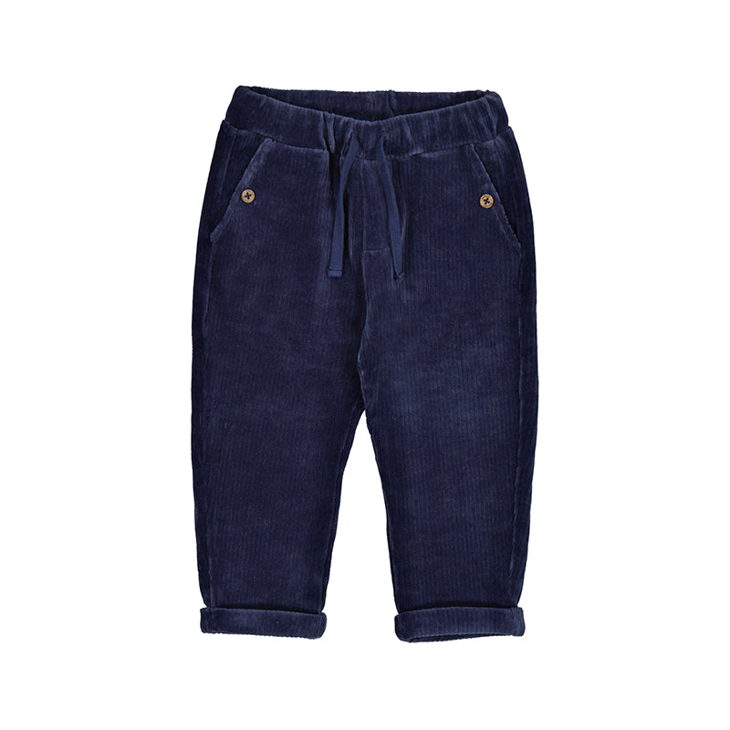 Mayoral Whale Blue Ribbed Pants