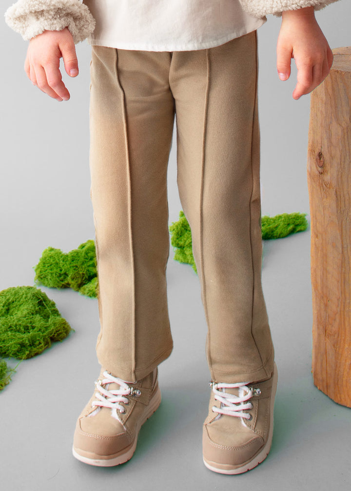 Mayoral Camel Fleece Lined Pants model close