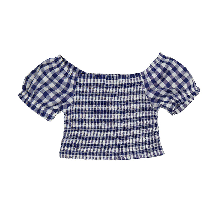 Smocked Gingham Top