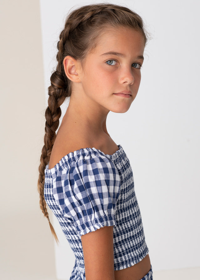 Smocked Gingham Top