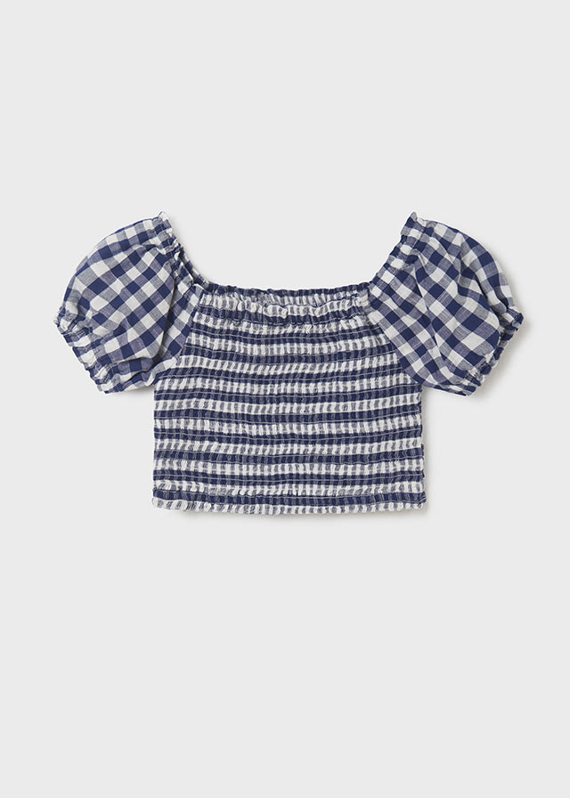 Smocked Gingham Top