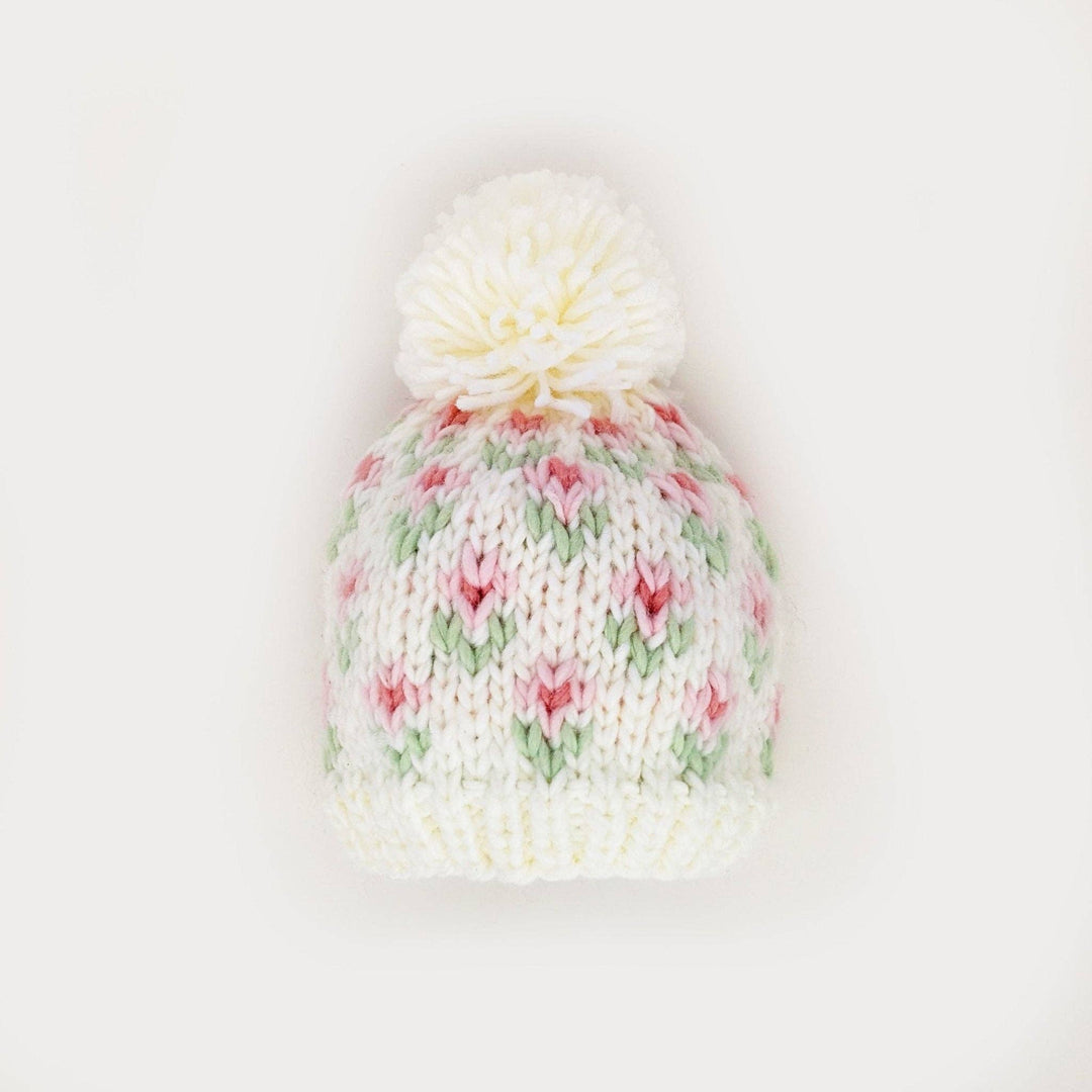 Huggalugs Bitty Blooms Blush Beanie Hat