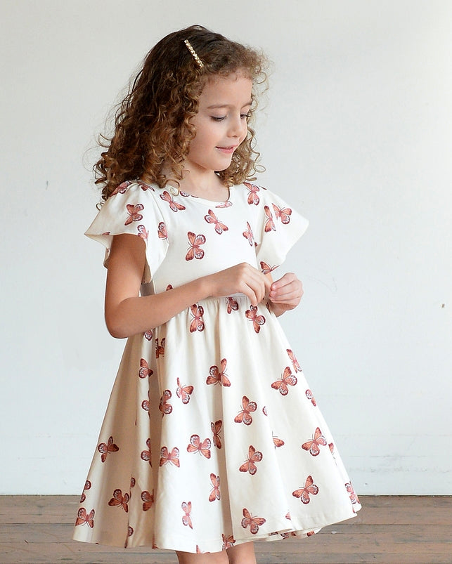 City Mouse Butterflies Twirl Dress close