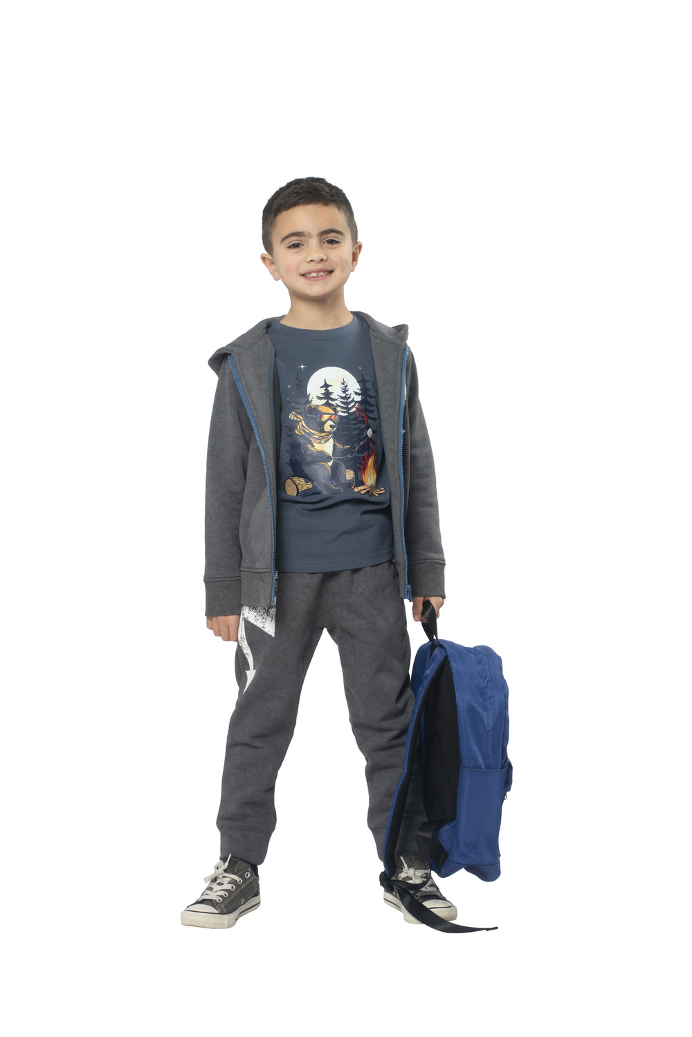 Appaman Teddy Smores Tee model with bag