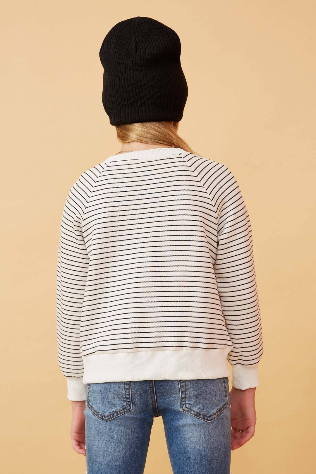 Hayden LA Striped Kangaroo Pocket Henley back