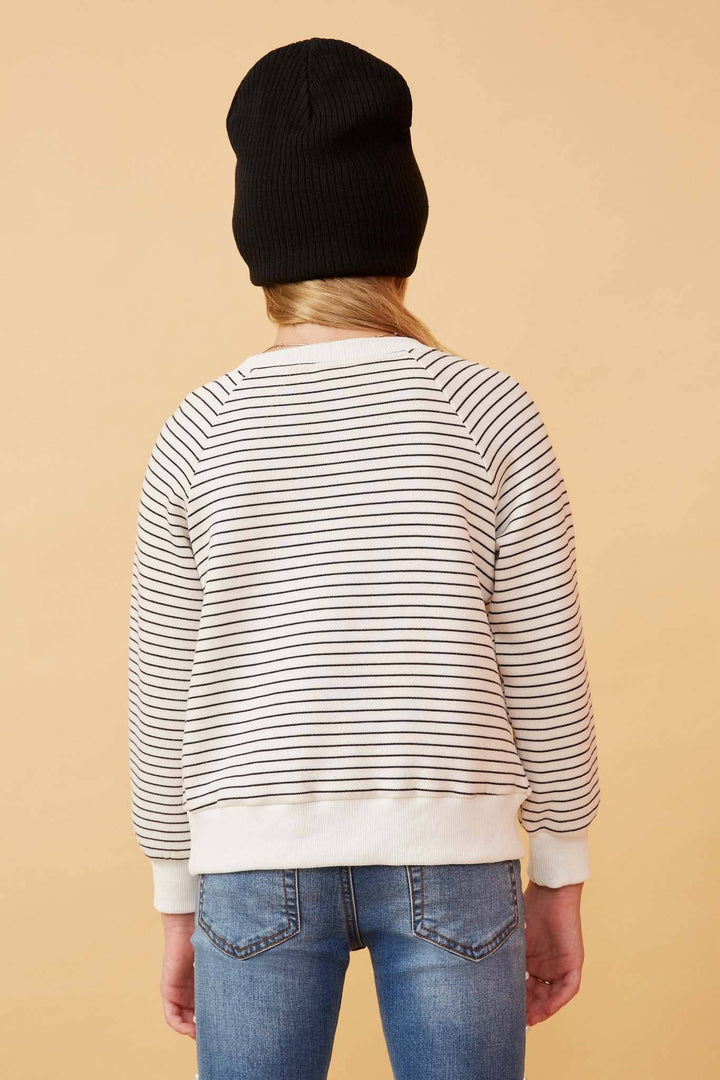 Hayden LA Striped Kangaroo Pocket Henley back