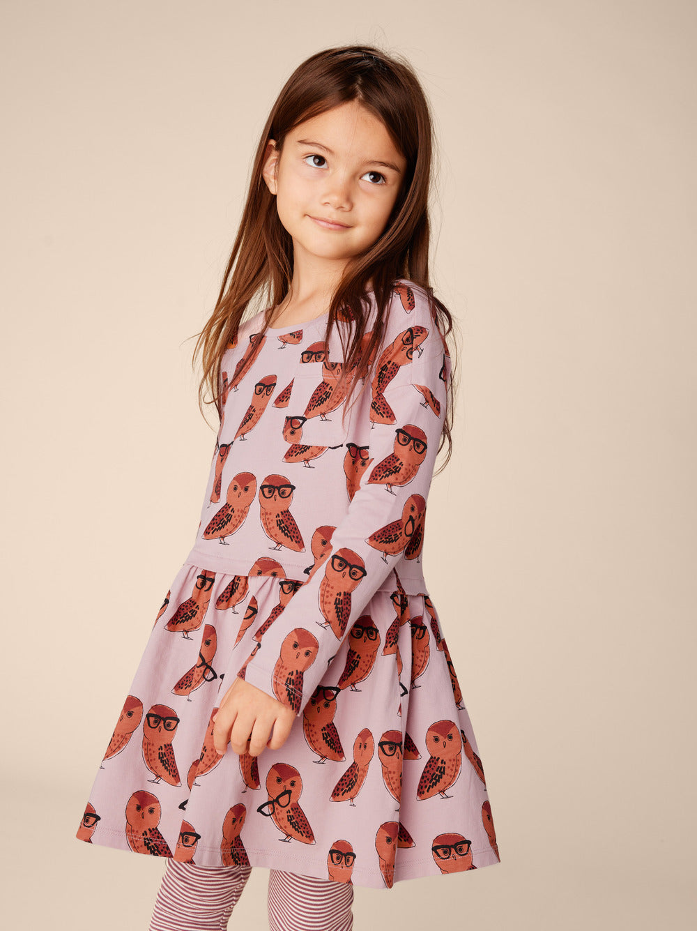 Tea Collection All Knowing Owl Pocket Play Dress model up