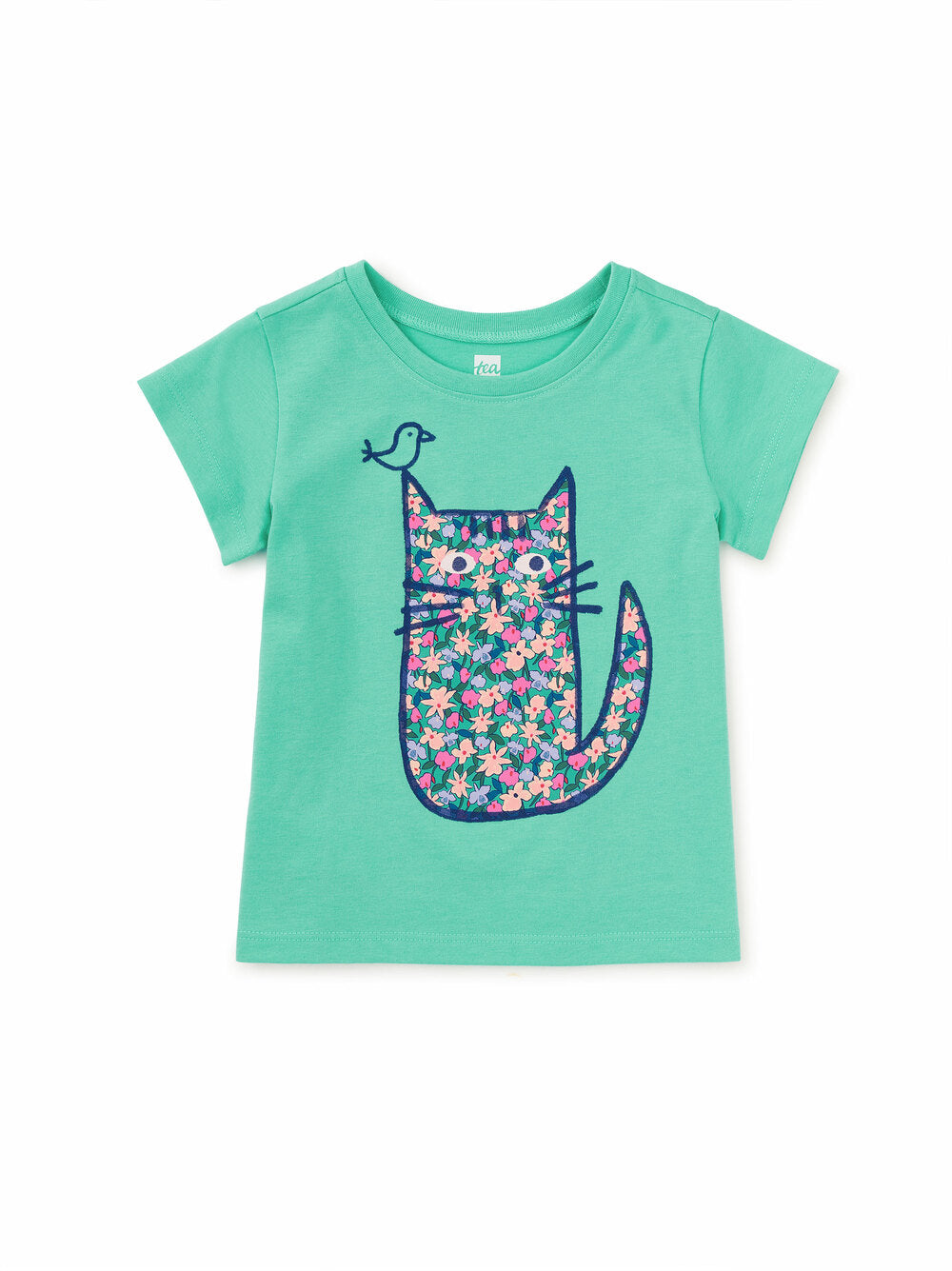 Tea Collection Floral Cat Baby Tee