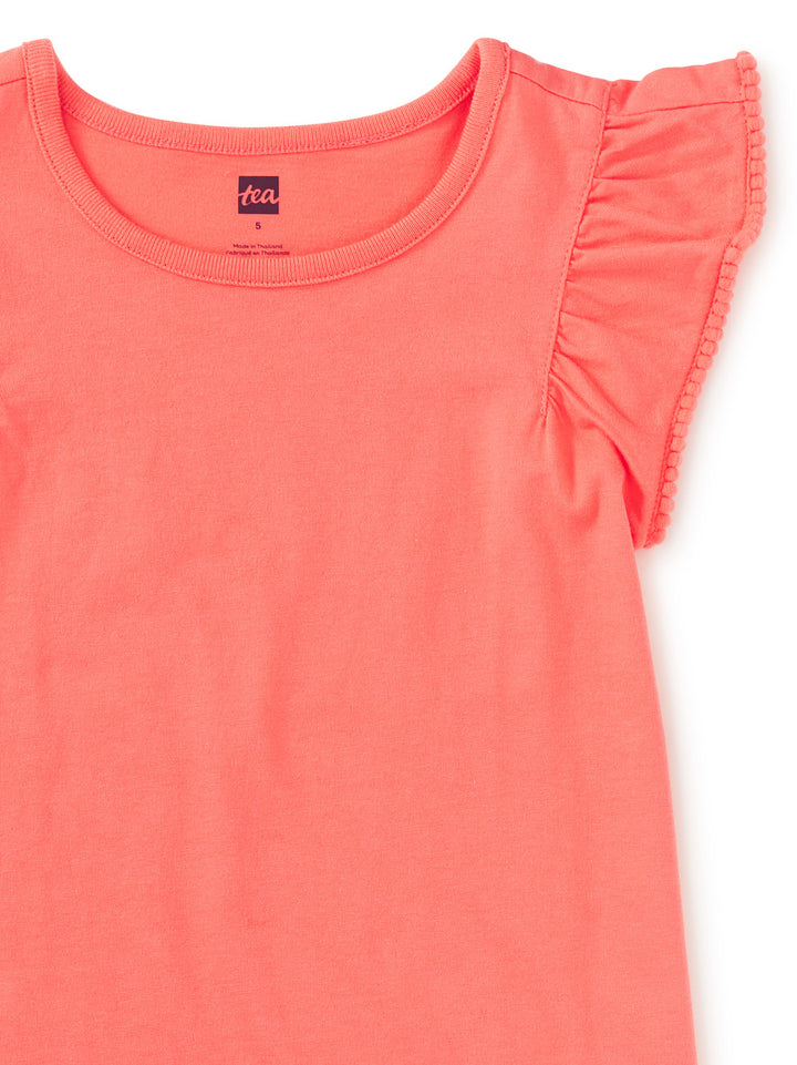 Tea Collection Sunset Pink Pom Pom Top close