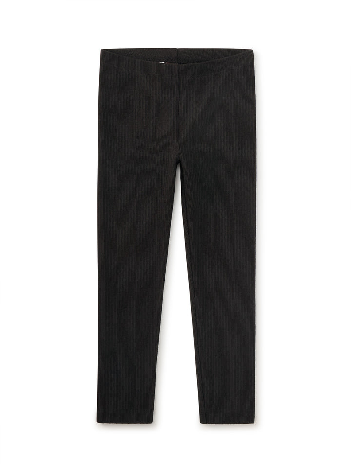 Tea Collection Pointelle Leggings in Jet Black flat