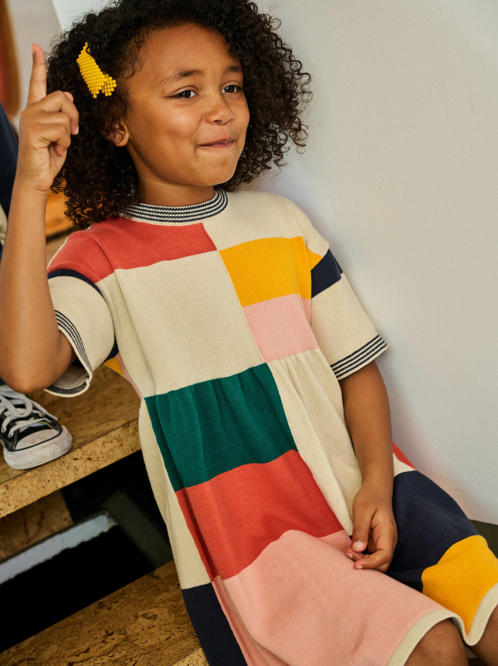 Tea Collection Colorblock Sweater Dress model close