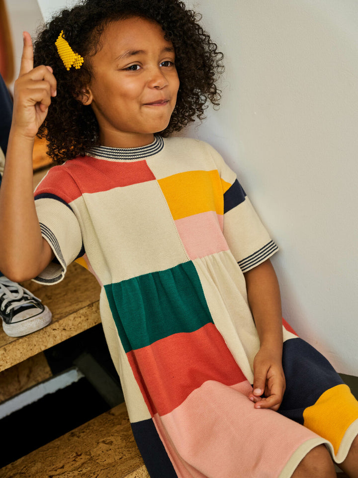 Tea Collection Colorblock Sweater Dress model close