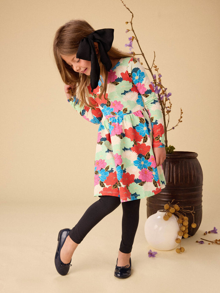 Tea Collection Peonies & Chrysanthemums Ballet Dress model down
