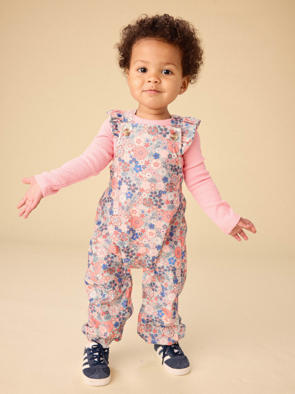 Tea Collection Japanese Mini Floral Overalls model