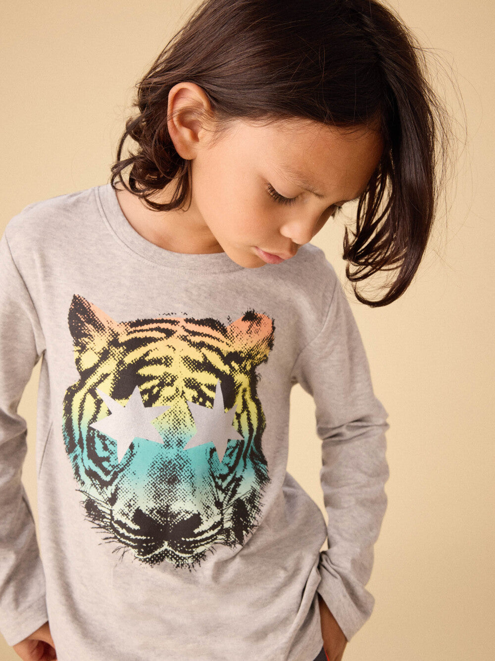 Tea Collection Star Foil Tiger Graphic Tee model