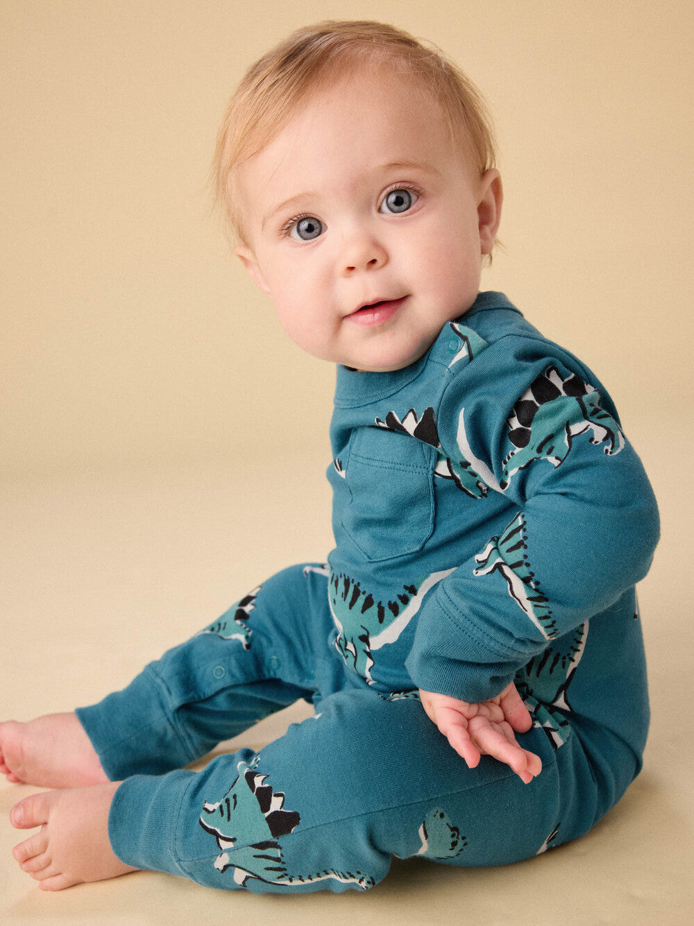 Tea Collection Dynamic Dinos Pocket Romper model