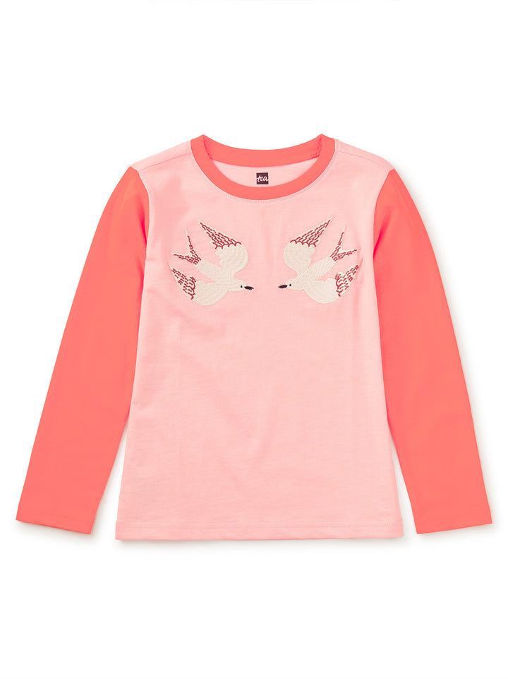 Tea Collection Embroidered Magpies Blocked Tee