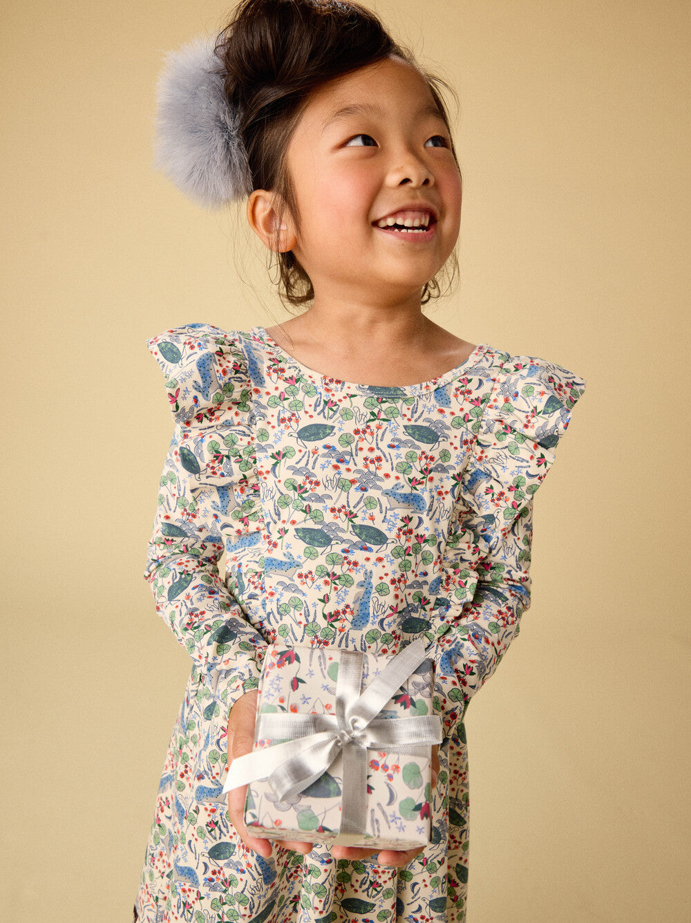 Tea Collection Rabbit & Turtle Folk Tale Ballet Dress model close