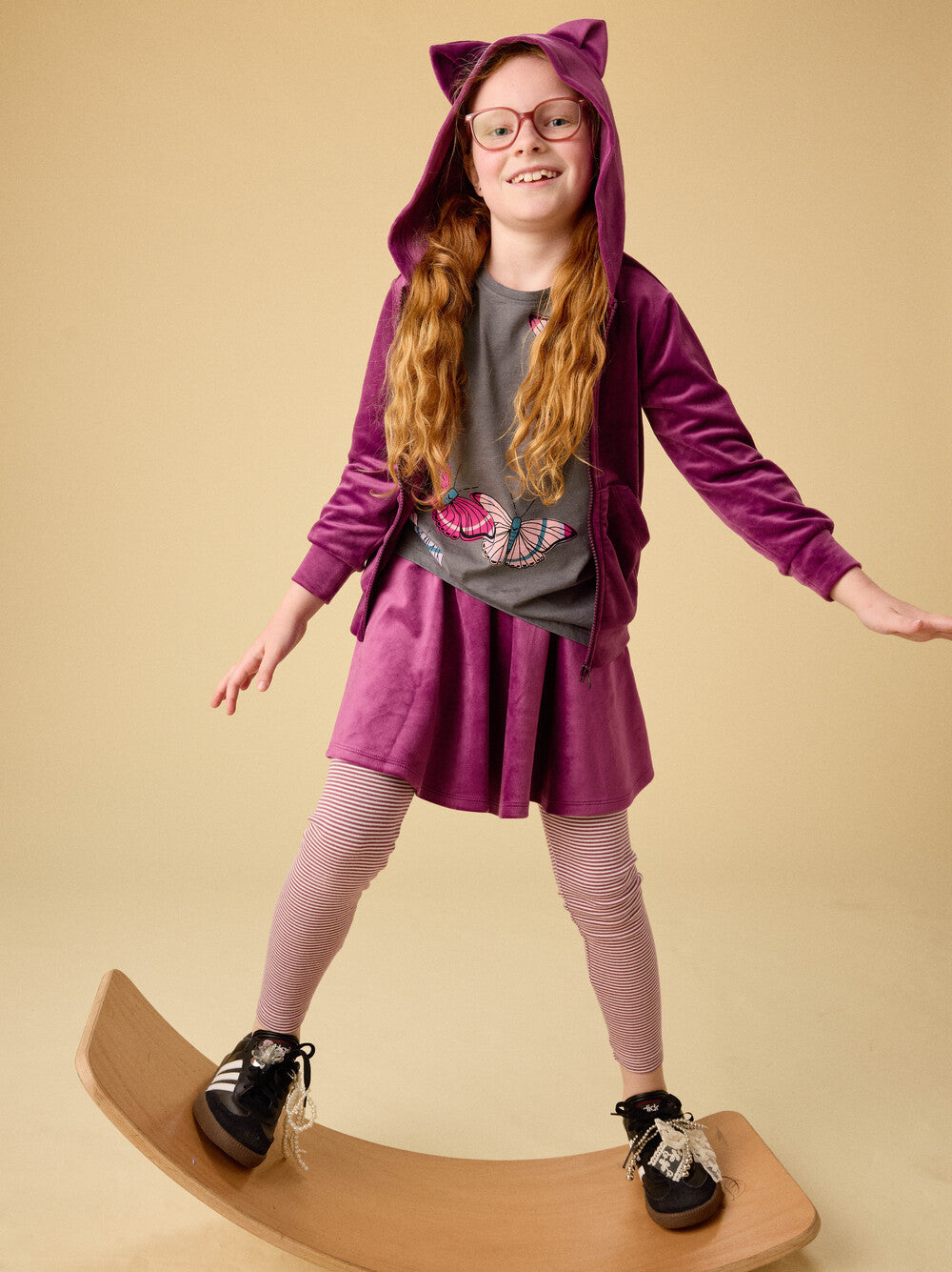 Tea Collection Velour Twirl Skirt Cosmic Berry model